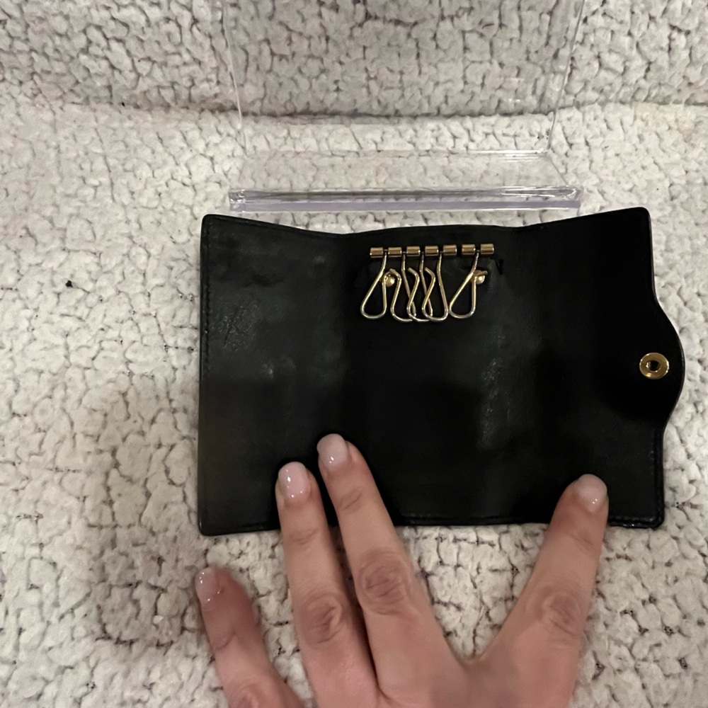 Bottega Veneta Black Leather Intreciatto 5 Key Rings Wallet - Picture 6 of 7
